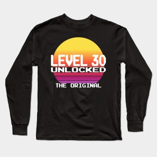 Level 30 Complete 30th Birthday 30 Years Gamer Long Sleeve T-Shirt